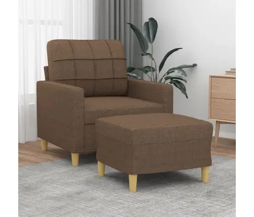 Atpūtas Krēsls Ar Kājsoliņu, 60 Cm, Brūns Audums Vidaxl