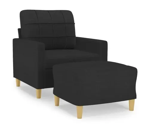 Atpūtas Krēsls Ar Kājsoliņu, 60 Cm, Melns Audums Vidaxl