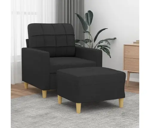 Atpūtas Krēsls Ar Kājsoliņu, 60 Cm, Melns Audums Vidaxl