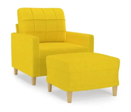 Atpūtas Krēsls Ar Kājsoliņu, 60 Cm, Gaiši Dzeltens Audums Vidaxl