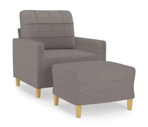 Atpūtas Krēsls Ar Kājsoliņu, 60 Cm, Pelēkbrūns Audums Vidaxl