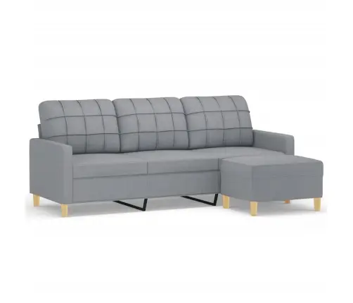 Trivietė Sofa Su Pakoja, Šviesiai Pilka, 180cm Audinys