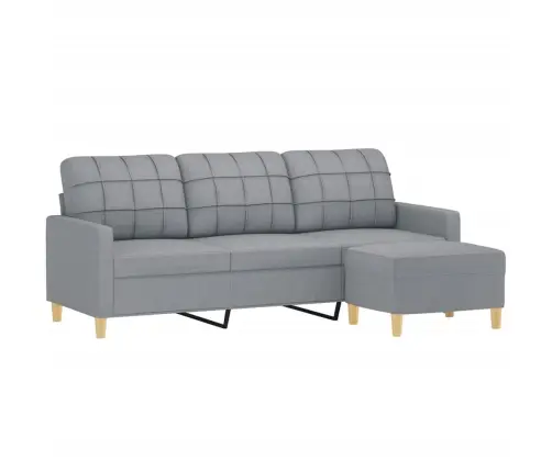 Trivietė Sofa Su Pakoja, Šviesiai Pilka, 180cm Audinys