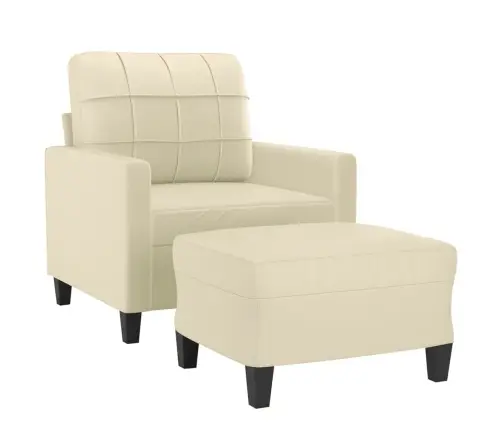 Krėslas Su Pakoja, Kreminės Spalvos, 60cm Dirbtinė Oda