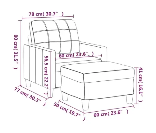 Krėslas Su Pakoja, Kreminės Spalvos, 60cm Dirbtinė Oda