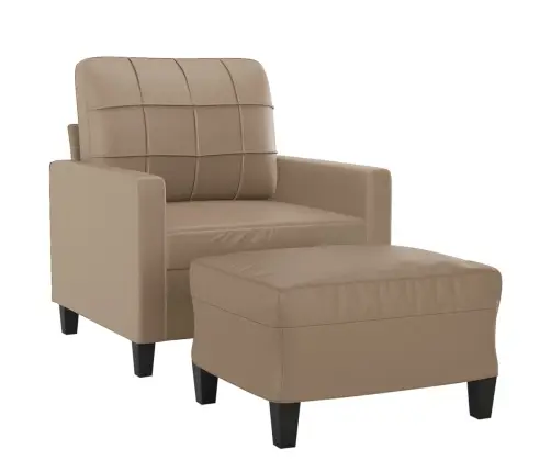 Krėslas Su Pakoja, Kapučino Spalvos, 60cm Dirbtinė Oda