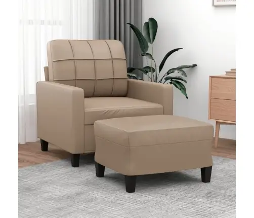 Krėslas Su Pakoja, Kapučino Spalvos, 60cm Dirbtinė Oda