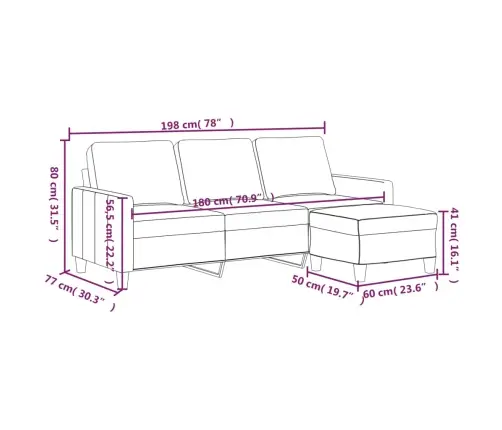 Trivietė Sofa Su Pakoja, Raudonojo Vyno, 180cm Dirbtinė Oda