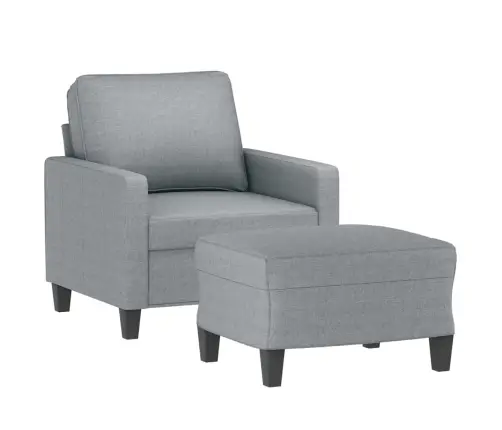 Atpūtas Krēsls Ar Kājsoliņu, 60 Cm, Gaiši Pelēks Audums Vidaxl