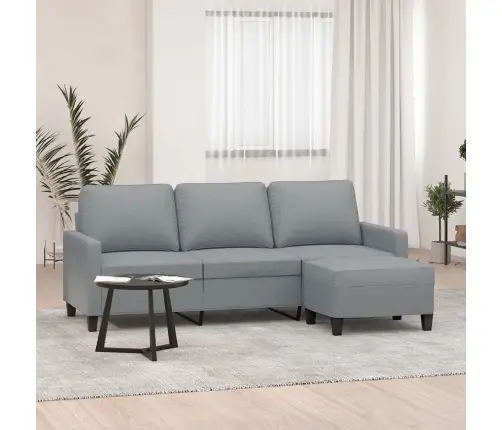 Trivietė Sofa Su Pakoja, Šviesiai Pilka, 180cm Audinys