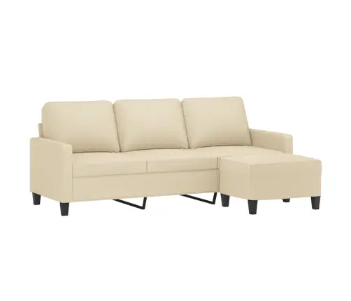 Trivietė Sofa Su Pakoja, Kreminės Spalvos, 180cm Audinys