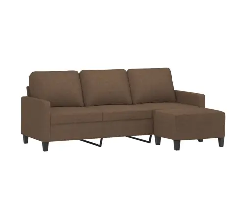 Trivietė Sofa Su Pakoja, Rudos Spalvos, 180cm Audinys