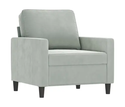 Krėslas Su Pakoja, Šviesiai Pilkos Spalvos, 60cm Aksomas