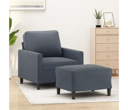 Atpūtas Krēsls Ar Kājsoliņu, 60 Cm, Tumši Pelēks Samts Vidaxl