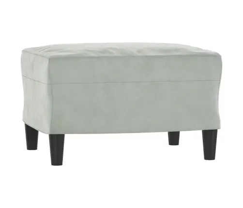 Trīsvietīgs Dīvāns Ar Kājsoliņu, 180 Cm, Gaiši Pelēks Samts Vidaxl