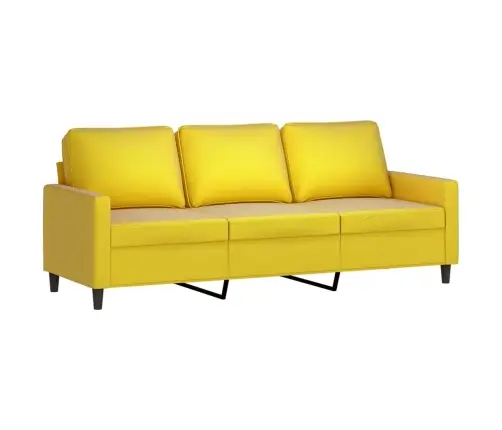 Trivietė Sofa Su Pakoja, Geltonos Spalvos, 180cm Aksomas