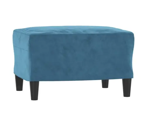 Trivietė Sofa Su Pakoja, Mėlynos Spalvos, 180cm Aksomas