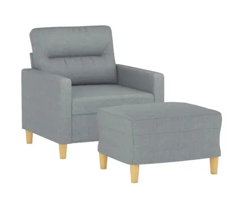 Atpūtas Krēsls Ar Kājsoliņu, 60 Cm, Gaiši Pelēks Audums Vidaxl