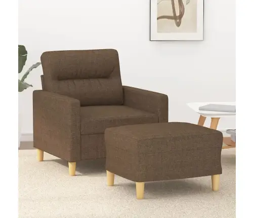 Atpūtas Krēsls Ar Kājsoliņu, 60 Cm, Brūns Audums Vidaxl