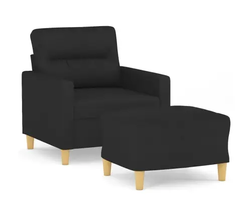 Atpūtas Krēsls Ar Kājsoliņu, 60 Cm, Melns Audums Vidaxl