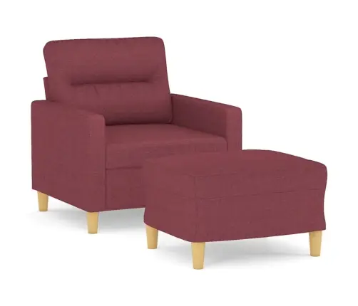 Atpūtas Krēsls Ar Kājsoliņu, 60 Cm, Vīnsarkans Audums Vidaxl