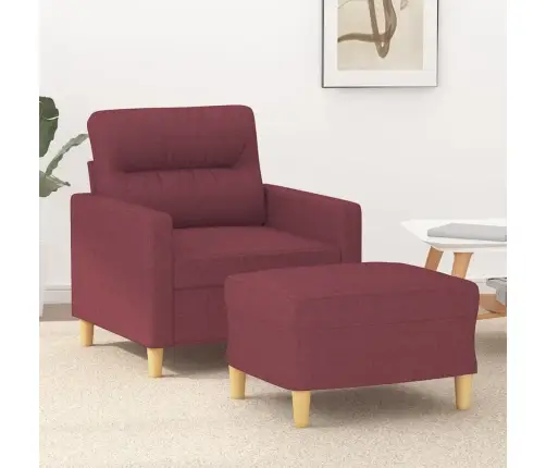 Atpūtas Krēsls Ar Kājsoliņu, 60 Cm, Vīnsarkans Audums Vidaxl