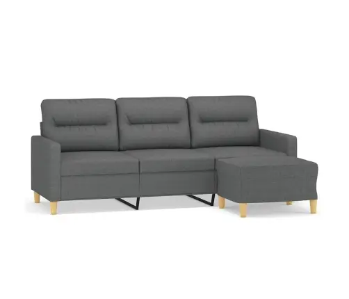 Trivietė Sofa Su Pakoja, Tamsiai Pilkos Spalvos, 180cm Audinys