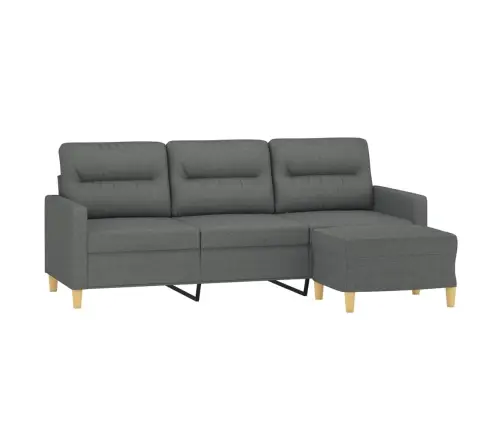 Trivietė Sofa Su Pakoja, Tamsiai Pilkos Spalvos, 180cm Audinys