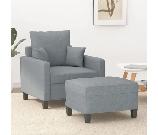 Atpūtas Krēsls Ar Kājsoliņu, 60 Cm, Gaiši Pelēks Audums Vidaxl