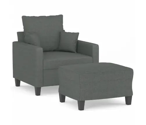 Atpūtas Krēsls Ar Kājsoliņu, 60 Cm, Tumši Pelēks Audums Vidaxl