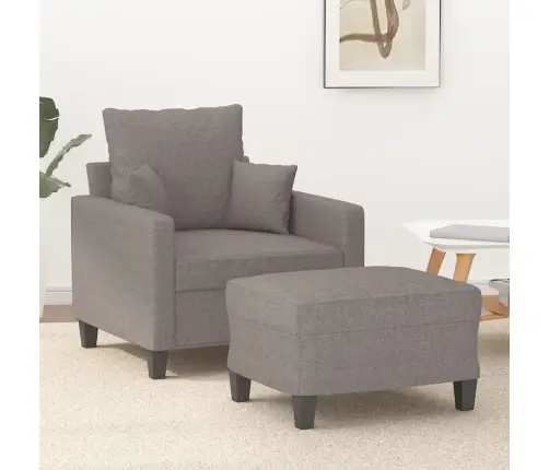 Atpūtas Krēsls Ar Kājsoliņu, 60 Cm, Pelēkbrūns Audums Vidaxl