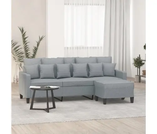 Trivietė Sofa Su Pakoja, Šviesiai Pilka, 180cm Audinys