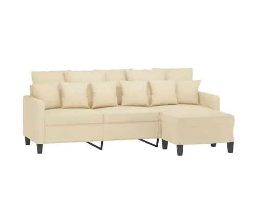 Trivietė Sofa Su Pakoja, Kreminės Spalvos, 180cm Audinys