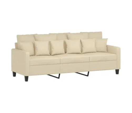 Trivietė Sofa Su Pakoja, Kreminės Spalvos, 180cm Audinys