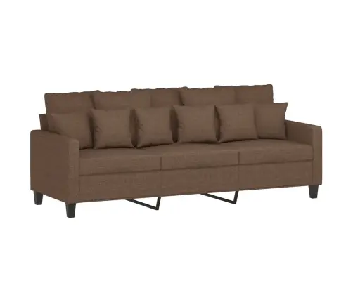 Trīsvietīgs Dīvāns Ar Kājsoliņu, 180 Cm, Brūns Audums Vidaxl