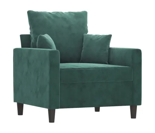 Atpūtas Krēsls Ar Kājsoliņu, 60 Cm, Tumši Zaļš Samts Vidaxl