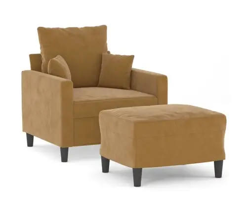 Krėslas Su Pakoja, Rudos Spalvos, 60cm Aksomas