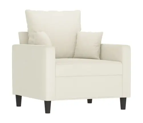 Atpūtas Krēsls Ar Kājsoliņu, 60 Cm, Krēmkrāsas Samts Vidaxl