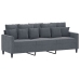 Trivietė Sofa Su Pakoja, Tamsiai Pilkos Spalvos, 180cm Aksomas