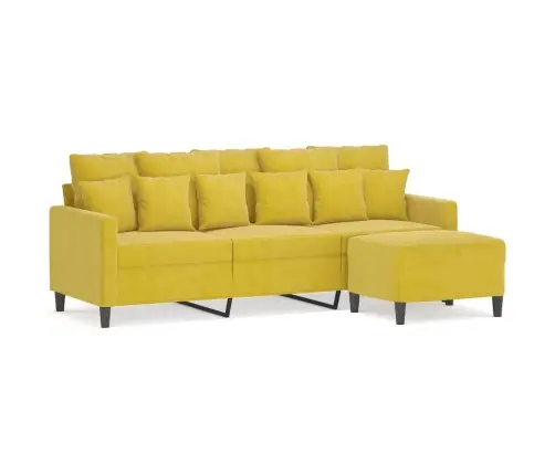 3-Kohaline Diivan Jalapingiga, Kollane, 180 cm Samet