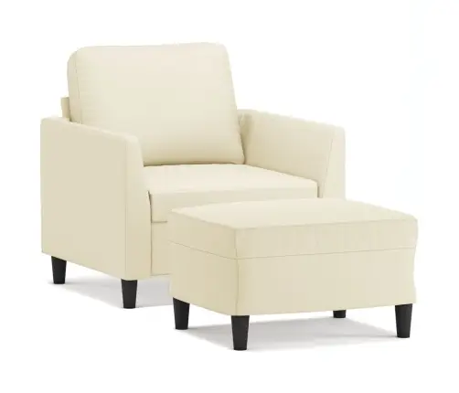 Krėslas Su Pakoja, Kreminės Spalvos, 60cm Dirbtinė Oda