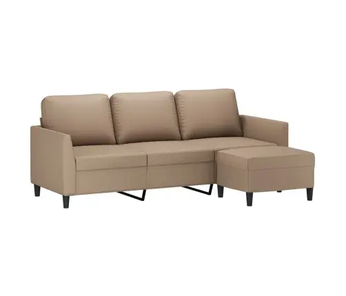 Trivietė Sofa Su Pakoja, Kapučino Spalvos, 180cm Dirbtinė Oda