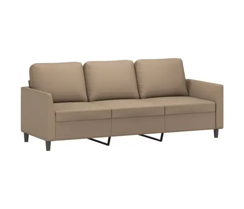 Trivietė Sofa Su Pakoja, Kapučino Spalvos, 180cm Dirbtinė Oda