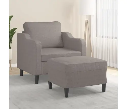 Atpūtas Krēsls Ar Kājsoliņu, 60 Cm, Pelēkbrūns Audums Vidaxl