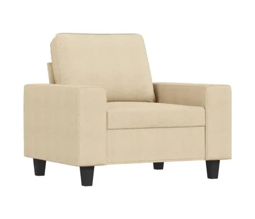 Atpūtas Krēsls Ar Kājsoliņu, 60 Cm, Krēmkrāsas Audums Vidaxl