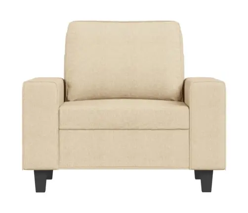 Atpūtas Krēsls Ar Kājsoliņu, 60 Cm, Krēmkrāsas Audums Vidaxl