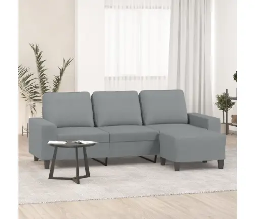 Trīsvietīgs Dīvāns Ar Kājsoliņu, 180 Cm, Gaiši Pelēks Audums Vidaxl Trīsvietīgs Dīvāns Ar Kājsoliņu, 180 Cm, Gaiši Pelēks Audums Vidaxl