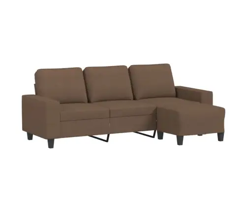 Trivietė Sofa Su Pakoja, Rudos Spalvos, 180cm Audinys