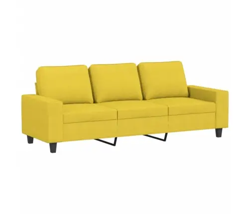 Trīsvietīgs Dīvāns Ar Kājsoliņu, 180 Cm, Gaiši Dzeltens Audums Vidaxl