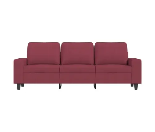 Trīsvietīgs Dīvāns Ar Kājsoliņu, 180 Cm, Vīnsarkans Audums Vidaxl